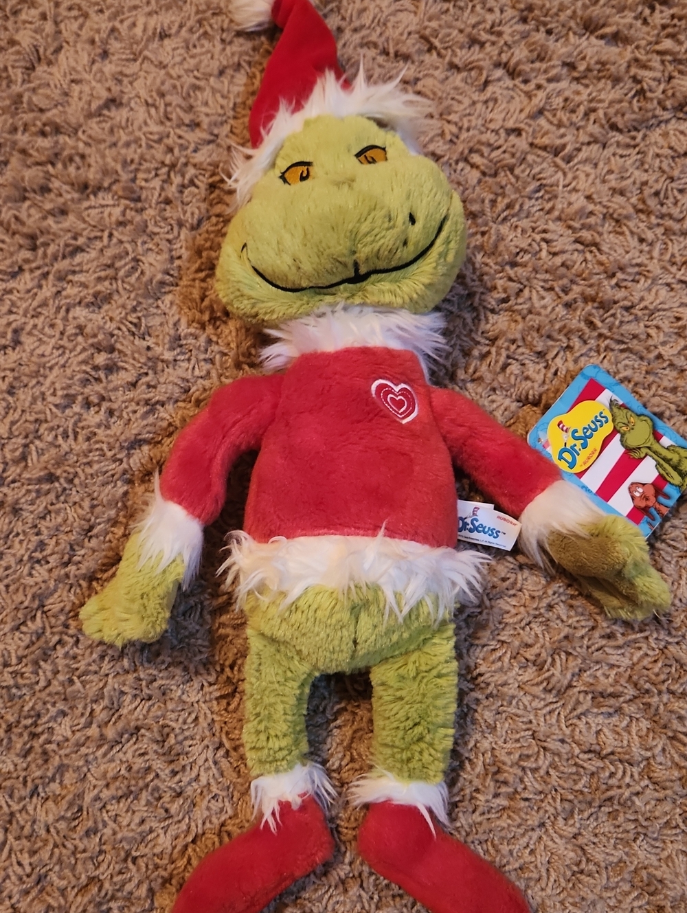 NWT Dr. Seuss The Grinch Plush in Red Santa Outfit